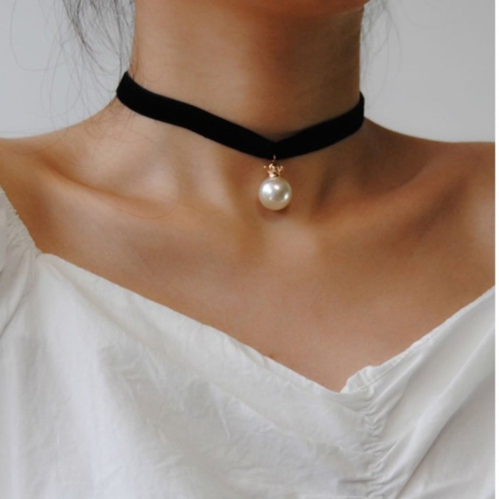 Necklace Faux Pearl Decor Choker